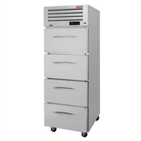 Turbo Air PRO Series One-Section Reach-In Refrigerator with 4 Drawers, 25.41 Cu. Ft., Top-Mounted Self-Contained Refrigeration
