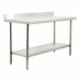 Thumbnail image #1 for Stainless Steel Work Table with 4-Inch Backsplash and Undershelf, 36 x 24 Inches