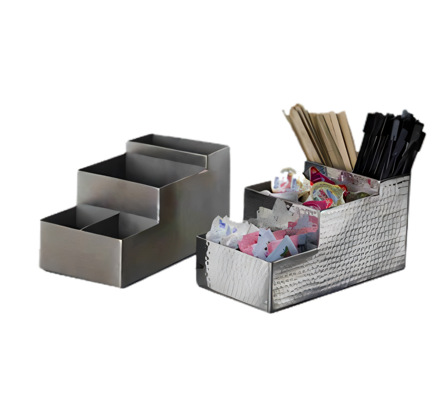 Product image #1 for American Metalcraft Stainless Steel 4-Compartment Coffee/Bar Organizer Caddy