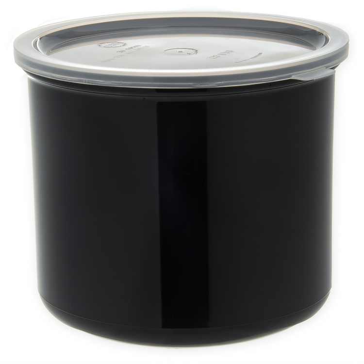 Product image #1 for Classic 4 Qt Round Salad Bar Crock with Snap-On Polypropylene Lid, Black SAN