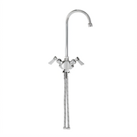 Fisher 52906 Commercial Deck-Mount Single-Hole Dual-Control Faucet with 12-Inch Gooseneck Spout