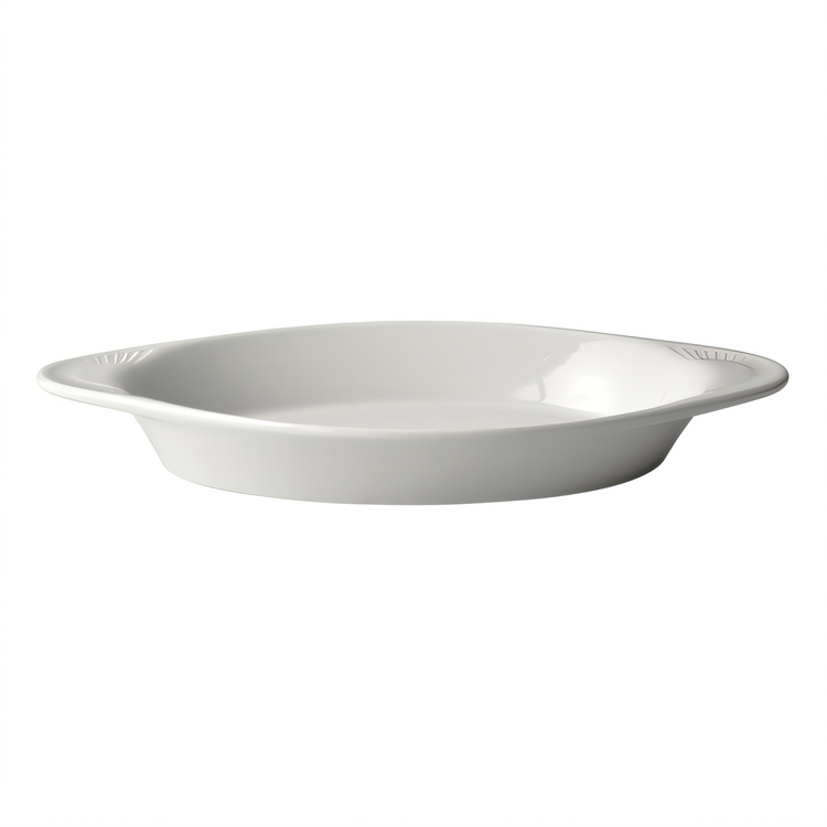 Product image #1 for Winco 20 oz Oval Porcelain Welsh Rarebit Baking Dish, White