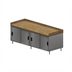 Thumbnail image #1 for BK Resources Chef Table with Hard Maple Bakers Top and Sliding-Door Stainless Steel Cabinet Base, 96 W x 36 D x 39 H