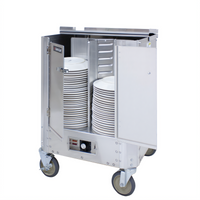 Cres Cor Heated Dish Dolly, 240 Plate Capacity, Aluminum, Enclosed with Hinged Doors, 120V
