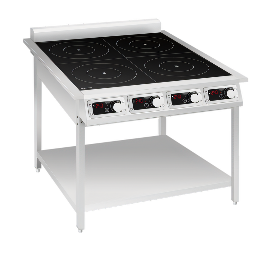 Product image #1 for Eurodib Commercial Four-Zone Induction Cooktop on Legs, 31.2-Inch, 240V, 1-Phase
