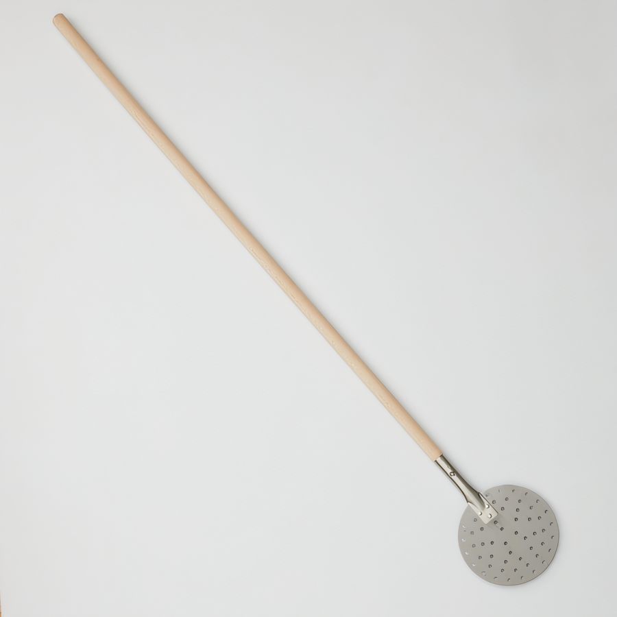 Product image #1 for American Metalcraft 8-Inch Round Perforated Stainless Steel Pizza Peel with Wood Handle, 57-3/4-Inch Overall Length