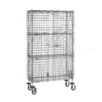 Thumbnail image #1 for Metro Super Erecta SEC35EC-2SE Mobile Chrome Wire Security Unit with 2 Intermediate Shelves, 52-3/4"W x 21-1/2"D x 68-1/2"H