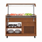 Thumbnail image #1 for Koolmore KM-RBT-48ACW Refrigerated Buffet Table, 3 Full-Size GN Pans, freestanding, 48.5"W x 29.2"D x 39.9"H closed height, (3) 20.5-liter pans, 5.9"