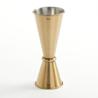 Gold Japanese-Style Stainless Steel Jigger, 1 oz. x 2 oz.