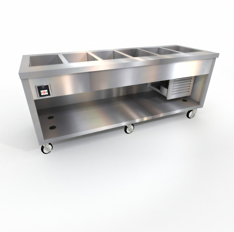 Product image #1 for Thurmaduke TFCP-88SS-N7 88-Inch 6-Pan Flush Mount Mobile Cold Pan Unit