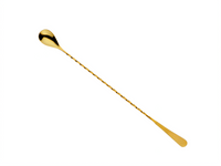 Barfly Diamond Lattice Japanese Style Bar Spoon, 13-3/16 In., Gold-Plated Stainless Steel