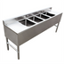 Thumbnail image #1 for Omcan 72-Inch Stainless Steel Four-Compartment Under Bar Sink with Dual Drainboards