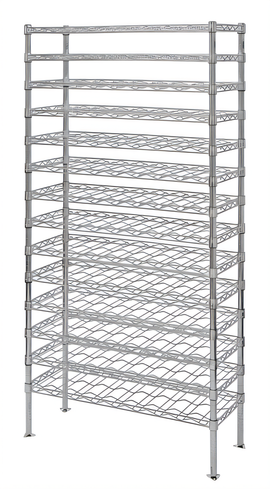 Product image #1 for Quantum Wire Cradle Wine Shelving Unit, 204-Bottle Capacity, Chrome Plated, 48 x 14 x 86 Inches