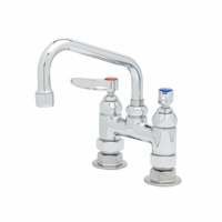 T&S Brass B-2283 Double Pantry Deck-Mount Mixing Faucet, 4-Inch Centers, 6-Inch Swing Nozzle