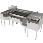 Thumbnail image #1 for Perlick Corporation Tobin Ellis Signature PTE80-A-WF 80-Inch Stainless Steel Underbar Cocktail Station with Utility Sink, Cold Plate & Faucet