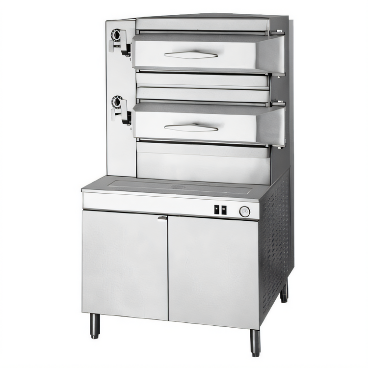 Product image #1 for Cleveland Range 3-Compartment Gas Pressure Steamer with 36-Inch Cabinet Base
