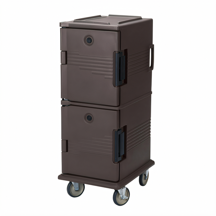 Product image #1 for Cambro Ultra Camcart Non-Electric Front-Loading Insulated Food Pan Carrier, 60 Qt., Granite Sand