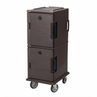 Cambro Ultra Camcart Non-Electric Front-Loading Insulated Food Pan Carrier, 60 Qt., Granite Sand