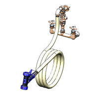 T&S Brass Wall-Mount Big-Flo Mixing Washdown Station with 10-Foot Creamery Hose and Rear Trigger Water Gun