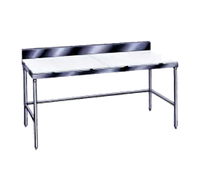 Advance Tabco Poly-Top Work Table with Poly-Vance Top, 60 x 24 Inches, 5/8-Inch Thick, Stainless Steel Base, and 6-Inch Backsplash