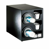 Black Adjustable Dual Cup Dispensing Cabinet for 8 oz. to 44 oz. Cups