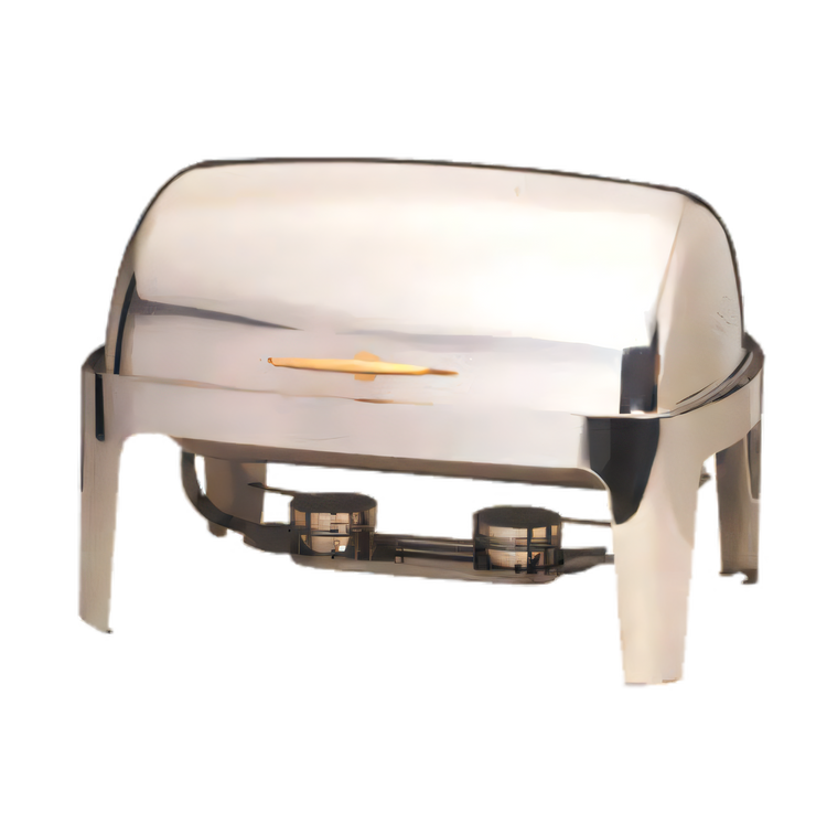 Product image #1 for Adagio Gold-Handled Rectangular Roll-Top Chafer, 9 Qt., 18/10 Stainless Steel