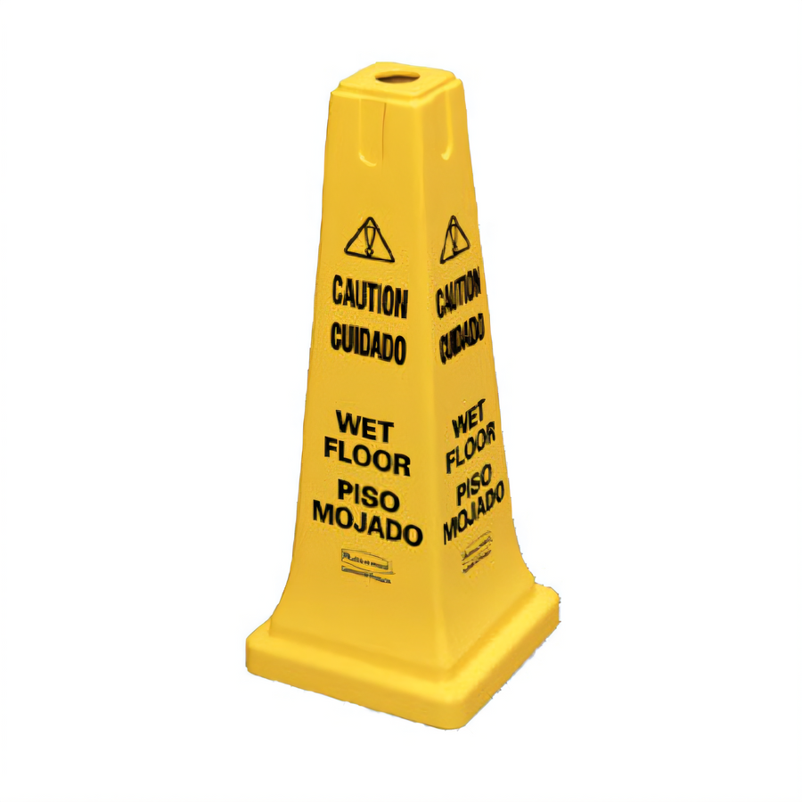 Product image #1 for Rubbermaid Commercial Products Multi-Lingual Caution Wet Floor Safety Cone, Yellow, 25-3/4 Inch Tall