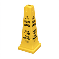 Rubbermaid Commercial Products Multi-Lingual Caution Wet Floor Safety Cone, Yellow, 25-3/4 Inch Tall