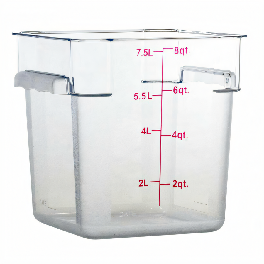 Product image #1 for Omcan 8 Quart Square Clear Polycarbonate Food Storage Container, Lid Not Included