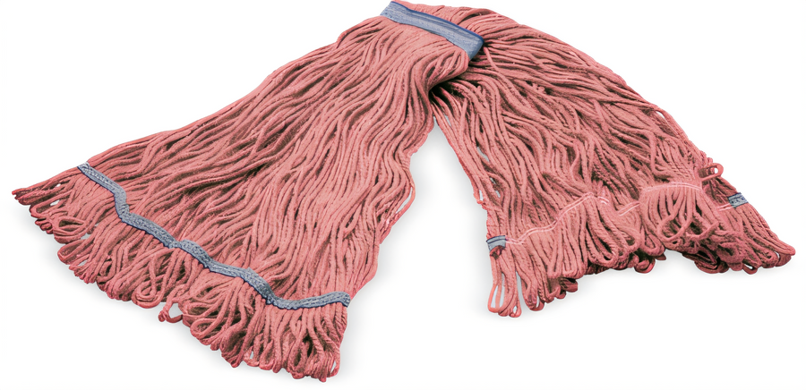 Product image #1 for Carlisle X-Large Looped-End Wet Mop Head with Red 4-Ply Acrylic Fiber and 1-Inch Blue Band