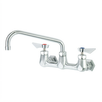 Krowne Diamond Series Wall-Mounted Commercial Faucet with 10-Inch Swing Spout, 8-Inch Centers