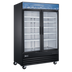 Thumbnail image #1 for Omcan 53-Inch Wide Two-Section Glass Door Reach-In Display Freezer, 45 Cu. Ft., Black, Bottom Mount