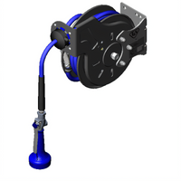 T&S Brass Open Epoxy Coated Retractable Hose Reel with 3/8