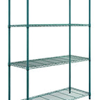 Thumbnail image #1 for Quantum RWR72-2436LDP 4-Tier Stationary Wire Shelving Unit, 36W x 24D x 72H, Green Epoxy Finish