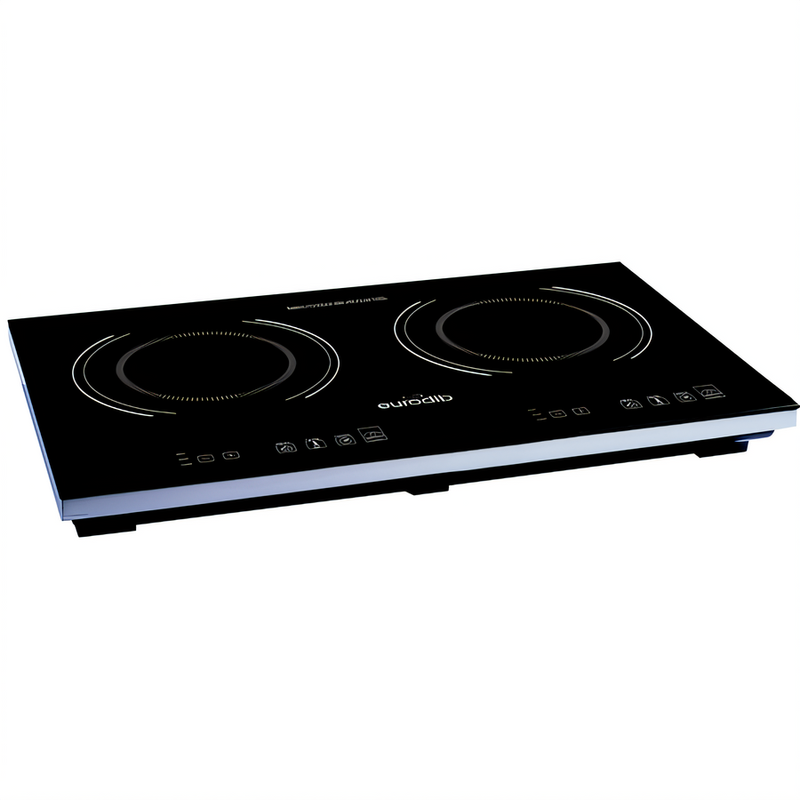 Product image #1 for Eurodib S2F2 Commercial Double-Burner Countertop Induction Cooktop, 1.8 kW, 120V