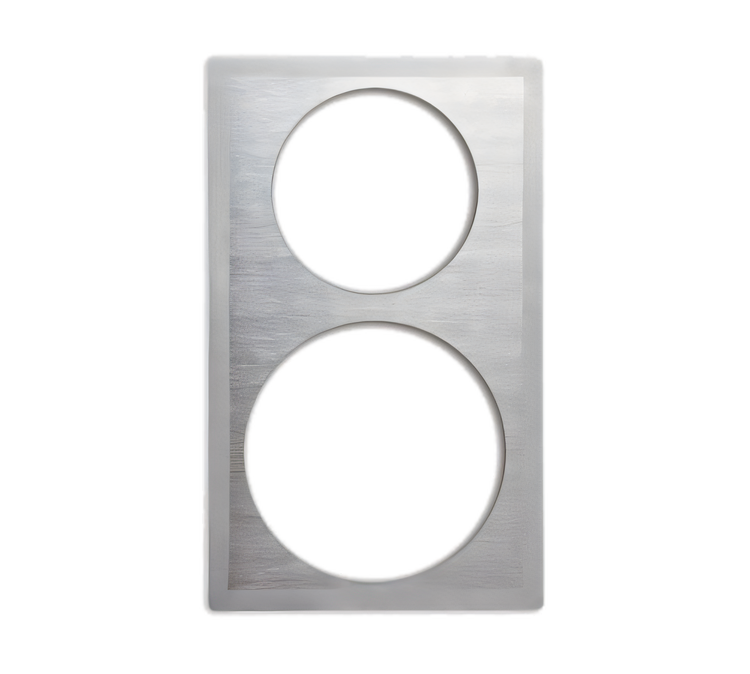 Product image #1 for Miramar Single Size Stainless Steel Template Adapter Plate with 2 Round Cutouts