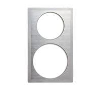 Miramar Single Size Stainless Steel Template Adapter Plate with 2 Round Cutouts