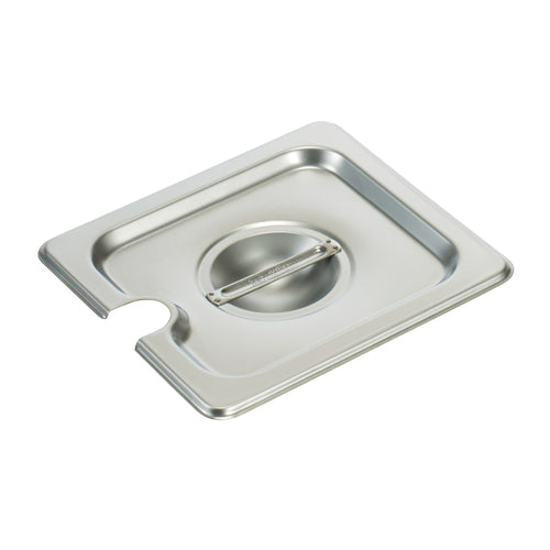 Product image #1 for Winco 1/6 Size Slotted Steam Table Pan Cover with Handle, 25-Gauge 18/8 Stainless Steel
