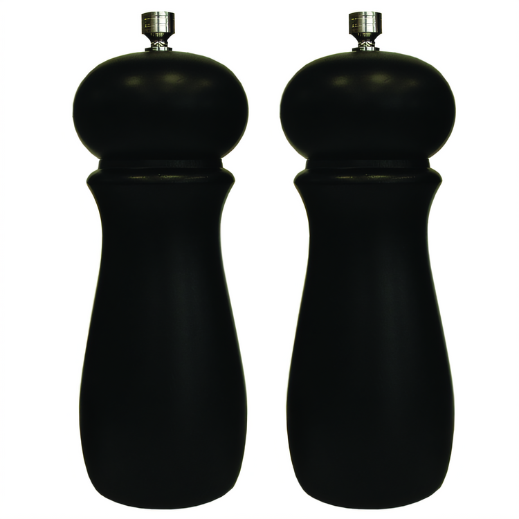 Product image #1 for Winco 2-Piece Pepper Mill Set, Rubberwood, Black Matte Finish, 2-1/4-Inch Dia. x 6-Inch H