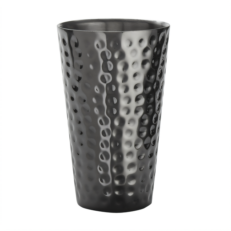 Product image #1 for American Metalcraft 16 oz Hammered Double Wall Stainless Steel Tumbler, Black Mirror Finish
