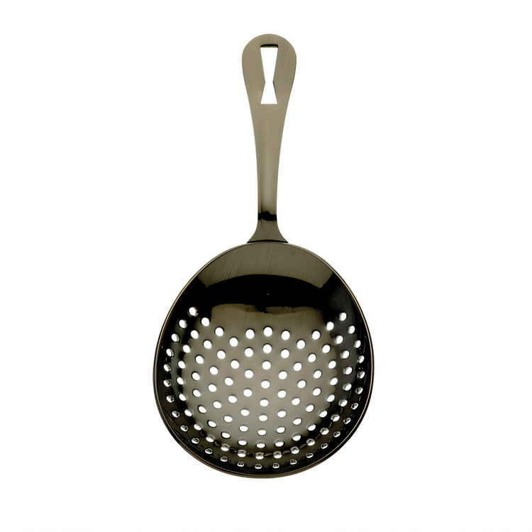 Product image #1 for Barfly 6-1/2-Inch Julep Strainer with Welded Handle and Hanging Hole, Gun Metal Black Finish