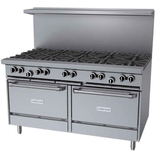 Product image #1 for Garland G Starfire Pro 60-Inch Gas Restaurant Range with 10 Open Burners and 2 Convection Ovens