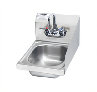 Krowne 12-Inch Wall-Mount Space Saver Stainless Steel Hand Sink with Right Side Splash and Faucet