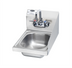Thumbnail image #1 for Krowne 12-Inch Wall-Mount Space Saver Stainless Steel Hand Sink with Right Side Splash and Faucet