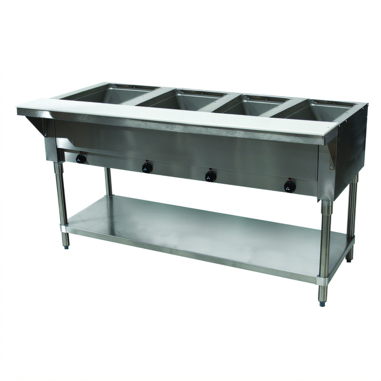 Product image #1 for Advance Tabco Triumph Supreme 62-7/16-Inch 4-Well Electric Hot Food Table with Open Shelf Base and Cutting Board
