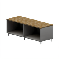 BK Resources Hard Maple Top Stainless Steel Cabinet Base Chef Table, Open Front, 96