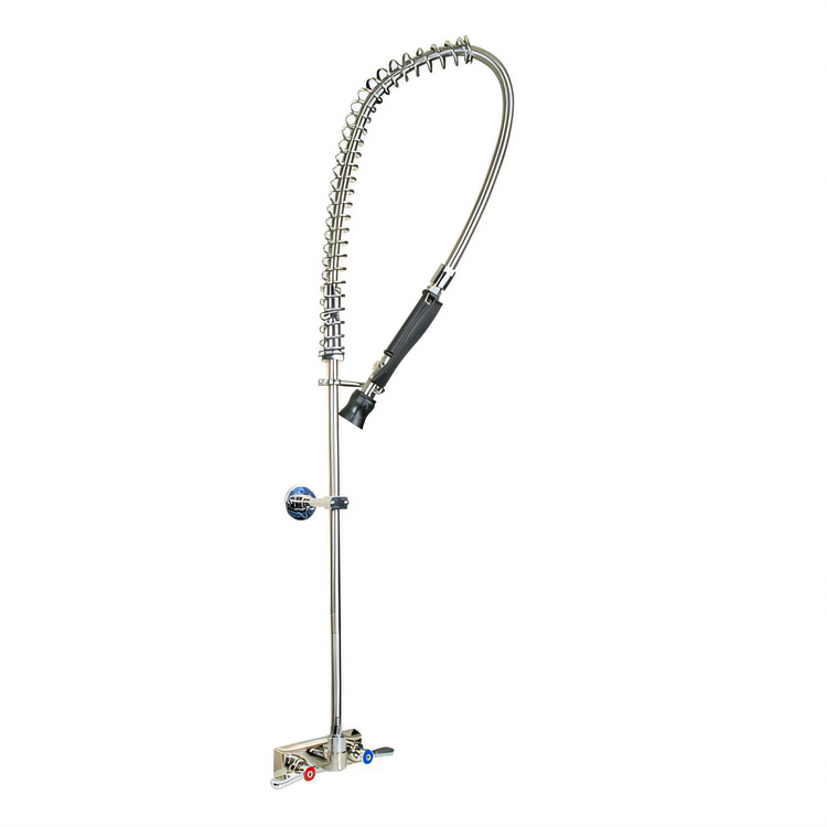 Product image #1 for BK Resources 4" Lead-Free Splash Mount Pre-Rinse Faucet Assembly with 12" Wall Bracket