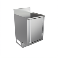 BK Resources Call Series Stainless Steel Underbar Cabinet, Flat Top, Pedestal Base, 18 x 21 Inches