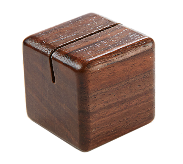 Product image #1 for 1-1/8 Inch Square Walnut Wood Menu Card Holder with Narrow Slit