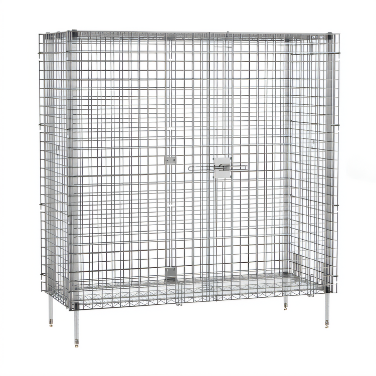 Product image #1 for 60"W x 24"D Chrome Security Enclosure Kit with Side-Hinged Doors